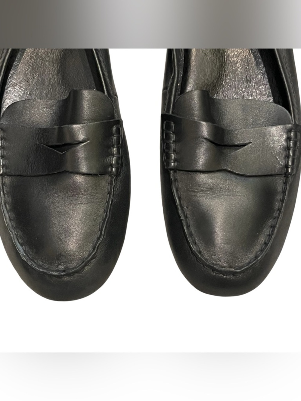 Born Malena Black Leather Driving Shoes Penny Loafers — Size 7.5 - Picture 4 of 12